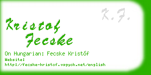 kristof fecske business card