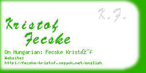 kristof fecske business card
